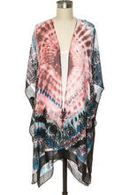 Load image into Gallery viewer, Tie Dye Printed Silky Kimono Cardigan
