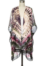 Load image into Gallery viewer, Tie Dye Printed Silky Kimono Cardigan
