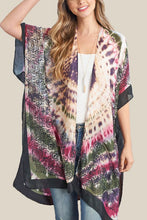 Load image into Gallery viewer, Tie Dye Printed Silky Kimono Cardigan
