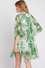 Load image into Gallery viewer, Tropical Leaf Printed Lace Kimono Cardigan
