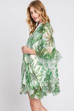 Load image into Gallery viewer, Tropical Leaf Printed Lace Kimono Cardigan
