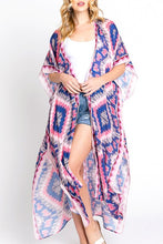 Load image into Gallery viewer, Aztec Printed Long Kimono Duster
