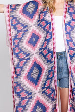 Load image into Gallery viewer, Aztec Printed Long Kimono Duster
