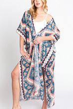 Load image into Gallery viewer, Aztec Printed Long Kimono Duster
