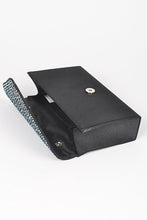 Load image into Gallery viewer, Rhinestone Pave Pleated Satin Evening Clutch
