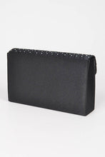 Load image into Gallery viewer, Rhinestone Pave Pleated Satin Evening Clutch
