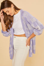 Load image into Gallery viewer, Annie Wear Checkered Open Front Drop Shoulder Cardigan
