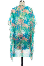 Load image into Gallery viewer, Tropical Leaf Print Kimono Cover Up
