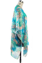 Load image into Gallery viewer, Tropical Leaf Print Kimono Cover Up
