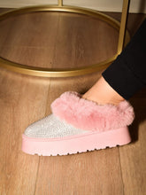 Load image into Gallery viewer, WILD DIVA Embellished Faux Fur Platform Booties
