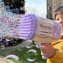 Load image into Gallery viewer, Bubble Machine Gun Rocket with 69 Holes, Automatic Blower and Light Toy
