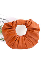 Load image into Gallery viewer, Pleated Circle Faux Leather Circle Clutch
