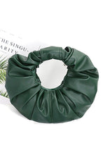 Load image into Gallery viewer, Pleated Circle Faux Leather Circle Clutch
