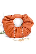 Load image into Gallery viewer, Pleated Circle Faux Leather Circle Clutch
