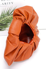 Load image into Gallery viewer, Pleated Circle Faux Leather Circle Clutch
