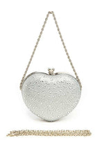 Load image into Gallery viewer, Rhinestone Pave Heart Shape Party Box Clutch
