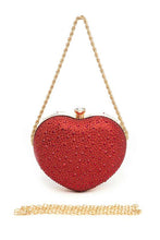 Load image into Gallery viewer, Rhinestone Pave Heart Shape Party Box Clutch
