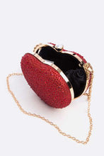 Load image into Gallery viewer, Rhinestone Pave Heart Shape Party Box Clutch
