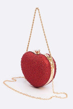 Load image into Gallery viewer, Rhinestone Pave Heart Shape Party Box Clutch
