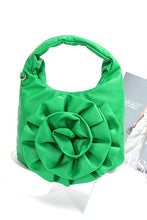 Load image into Gallery viewer, Pleated Flower Top Handle Clutch
