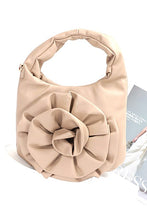 Load image into Gallery viewer, Pleated Flower Top Handle Clutch
