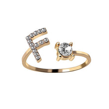 Load image into Gallery viewer, Womens New Design Adjustable 26 Initial Letter Ring Fashion Simple Elegant Jewelry
