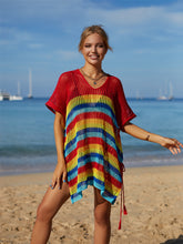 Load image into Gallery viewer, Cutout Striped Cover-Up with Tassel
