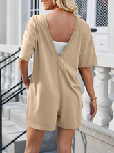 Load image into Gallery viewer, Backless Round Neck Half Sleeve Romper
