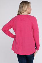 Load image into Gallery viewer, Plus Melange Baby Waffle Long Sleeve Top
