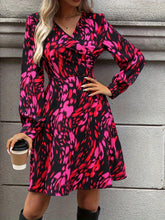 Load image into Gallery viewer, Printed Surplice Long Sleeve Dress
