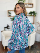 Load image into Gallery viewer, Double Take Full Size Printed Smocked Long Sleeve Blouse
