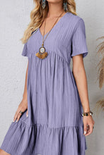 Load image into Gallery viewer, Full Size Ruched V-Neck Short Sleeve Dress
