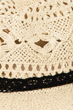 Load image into Gallery viewer, Fame Openwork Lace Detail Wide Brim Hat
