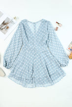 Load image into Gallery viewer, Tied Layered Polka Dot Balloon Sleeve Dress
