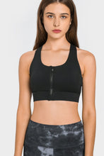 Load image into Gallery viewer, Zip Up Racerback Sports Bra
