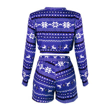 Load image into Gallery viewer, Womens Autumn Winter Printed Long Sleeved Casual Christmas Loungewear Suit Pajamas
