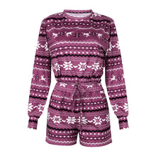 Load image into Gallery viewer, Womens Autumn Winter Printed Long Sleeved Casual Christmas Loungewear Suit Pajamas
