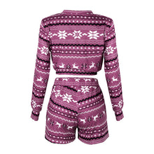 Load image into Gallery viewer, Womens Autumn Winter Printed Long Sleeved Casual Christmas Loungewear Suit Pajamas
