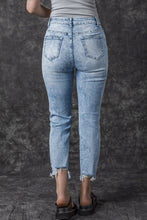 Load image into Gallery viewer, Sky Blue Acid Wash Distressed Slim Fit Jeans
