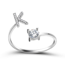 Load image into Gallery viewer, Womens New Design Adjustable 26 Initial Letter Ring Fashion Simple Elegant Jewelry
