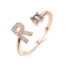 Load image into Gallery viewer, Womens New Design Adjustable 26 Initial Letter Ring Fashion Simple Elegant Jewelry
