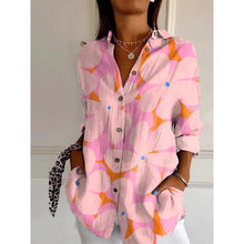 Load image into Gallery viewer, Womens Floral Print Long-sleeved Casual Button Top
