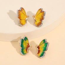 Load image into Gallery viewer, 2 Piece Rhinestone Alloy Butterfly Stud Earrings
