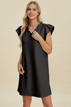 Load image into Gallery viewer, Double Take Full Size Ruffled V-Neck Cap Sleeve Dress
