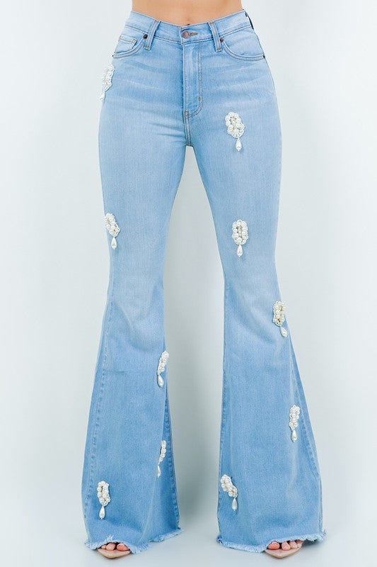 Perla Bell Bottom Jeans in Light Wash