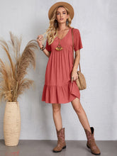 Load image into Gallery viewer, Full Size V-Neck Short Sleeve Dress
