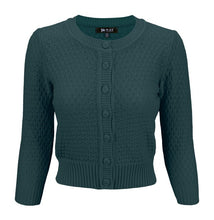 Load image into Gallery viewer, Cute Pattern Cropped Cardigan Sweater  3/4 Sleeve
