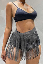 Load image into Gallery viewer, Rhinestone Slash Fringe Belt
