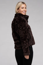 Load image into Gallery viewer, Fluffy Zip-Up Sweater Jacket
