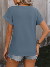 Load image into Gallery viewer, Mandy Cable-Knit Round Neck Short Sleeve T-Shirt
